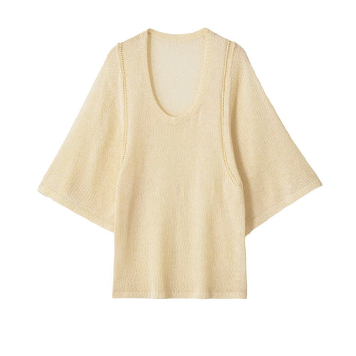 Damen Leichter Strickponcho mit weitem Arm und U-Ausschnitt Echo Archiv