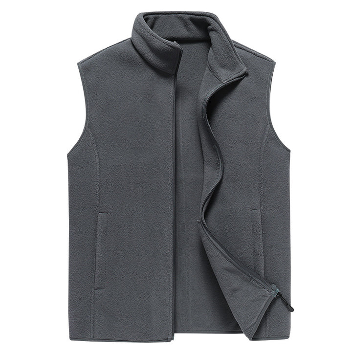 Herren Ärmellose Microfleece‑Weste mit Stehkragen und verdecktem Zweiwege-Reißverschluss Echoarchiv