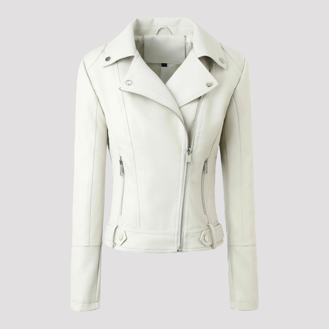 Damen Trendige Bikerjacke aus hochwertigem Kunstleder – Célinea