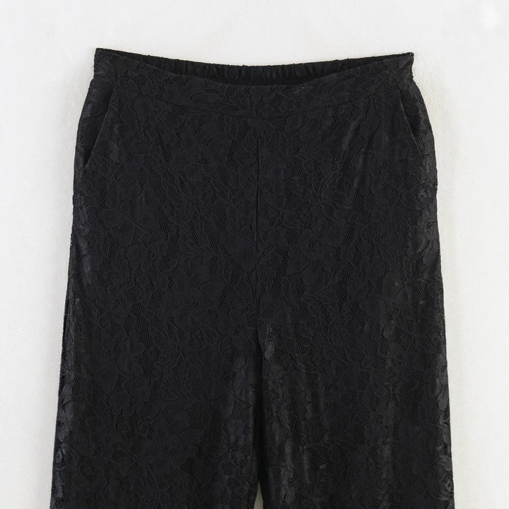 Damen Hochelastische Spitzenhose mit weitem Bein und hoher Taille Echo Archiv