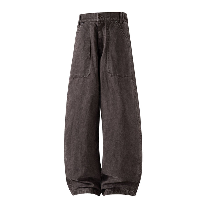 Damen Weite Utility-Jeanshose mit hoher Taille und großen aufgesetzten Taschen Echo Archiv