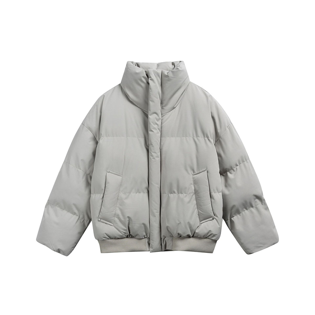 Damen Kurze wattierte Steppjacke im Boxy‑Cut mit hohem Stehkragen und Rippenbund Echoarchiv