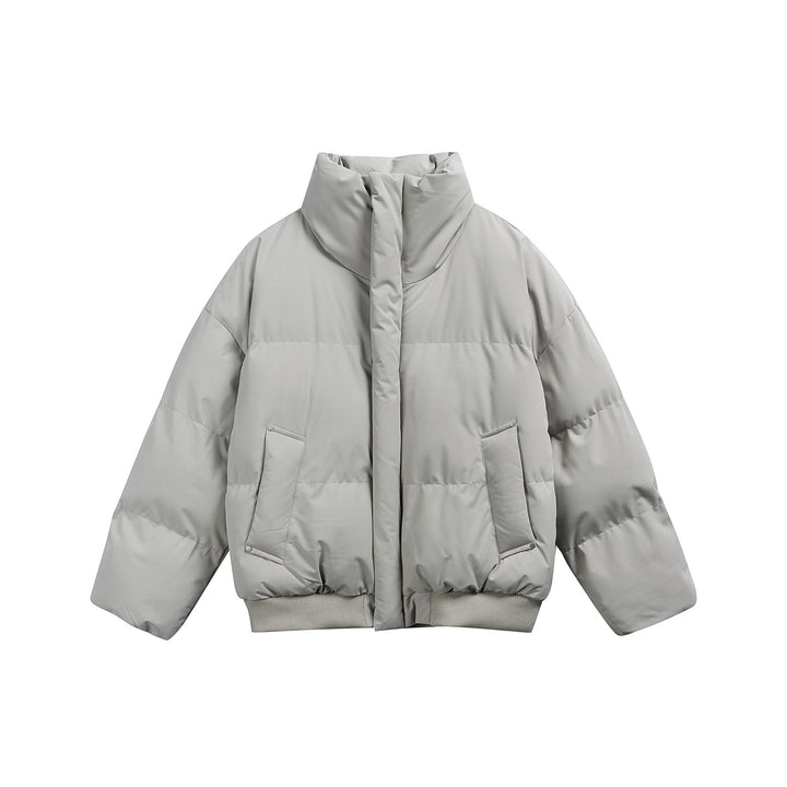 Damen Kurze wattierte Steppjacke im Boxy‑Cut mit hohem Stehkragen und Rippenbund Echoarchiv