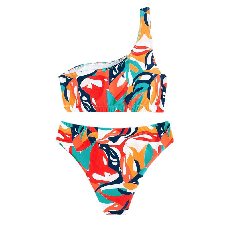 Damen Einseitiger Bikini-Top mit modischem Muster Echo Archiv