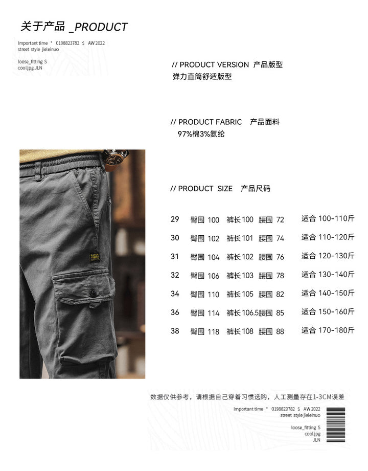 Herren Tech-Cargo-Joggerhose mit elastischem Tunnelzugbund, verstärkten Kniepaneelen und Multifunktions‑Taschen Echo Archiv