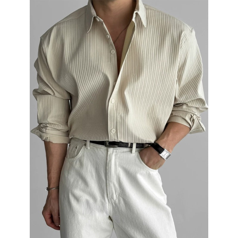 Herren Elegantes Langarmhemd mit modernem Schnitt Echoarchiv