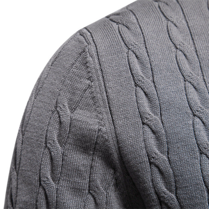 Herren Strickpullover mit Zopfmuster und Rundhalsausschnitt – Norvane
