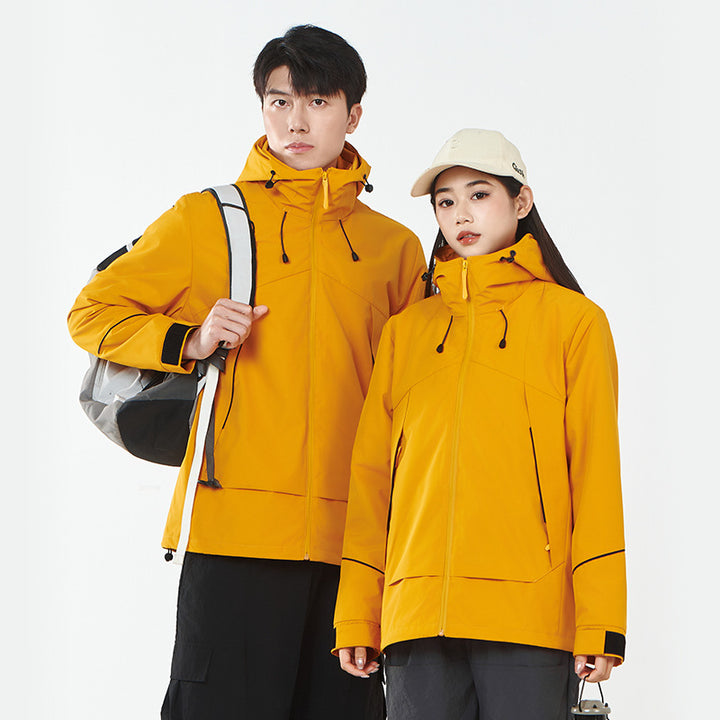 Damen Leichte wind- und wasserabweisende Softshell-Trekkingjacke mit verstellbarer Kapuze Echoarchiv