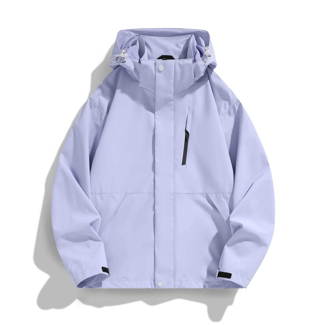 Damen Wasserabweisende Kapuzen‑Übergangsjacke mit verstellbarer Kapuze, verdeckter Frontblende und Multifunktionstaschen Echo Archiv