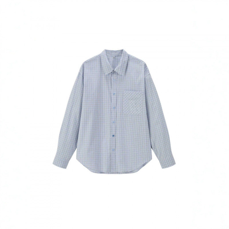 Unisex Weitgeschnittenes kariertes Overshirt mit aufgesetzter Brusttasche und abgerundetem Saum Echo Archiv