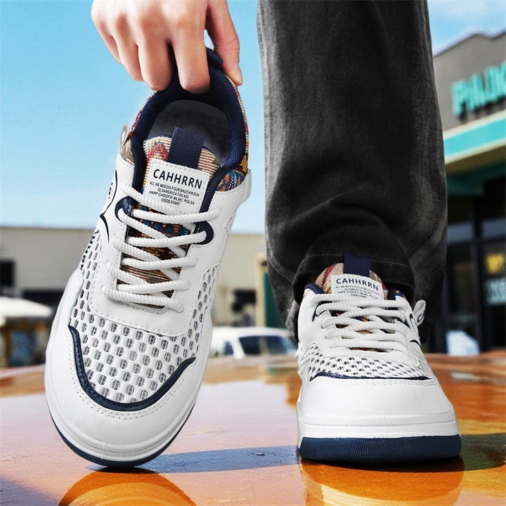 Unisex modische Mesh-City-Sneaker mit gewebtem Fersenmuster, gepolsterter Achillessektion und stoßdämpfender Plateau-Laufsohle – Norré