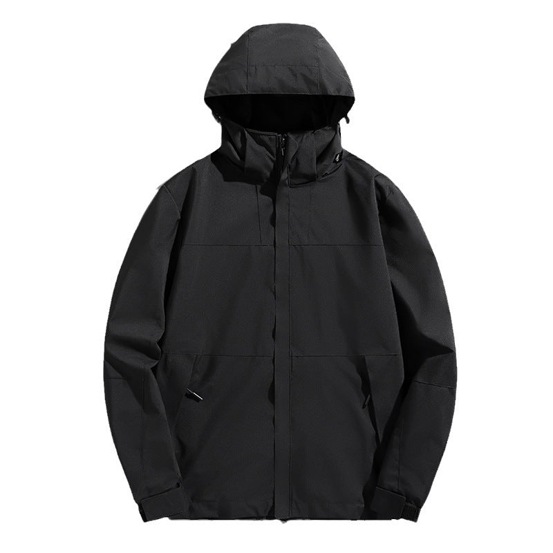 Herren Colorblock Wind- und Wasserabweisende Kapuzenjacke mit atmungsaktiver Softshell-Membran Echoarchiv