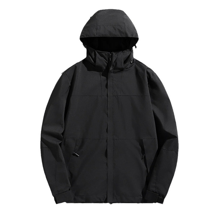Herren Colorblock Wind- und Wasserabweisende Kapuzenjacke mit atmungsaktiver Softshell-Membran Echoarchiv