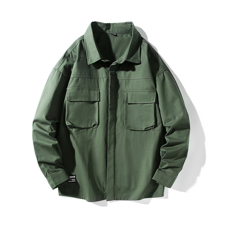 Herren lässige Utility-Hemdjacke mit großen Pattentaschen Echoarchiv