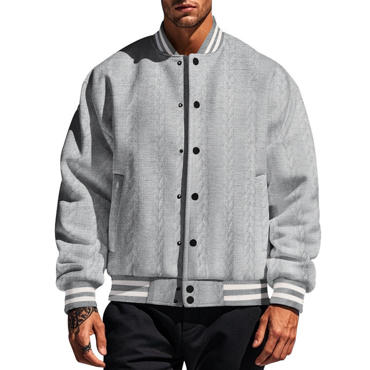 Herren moderner Strick-Bomberjacke mit gestepptem Design und seitlichen Eingrifftaschen Echoarchiv