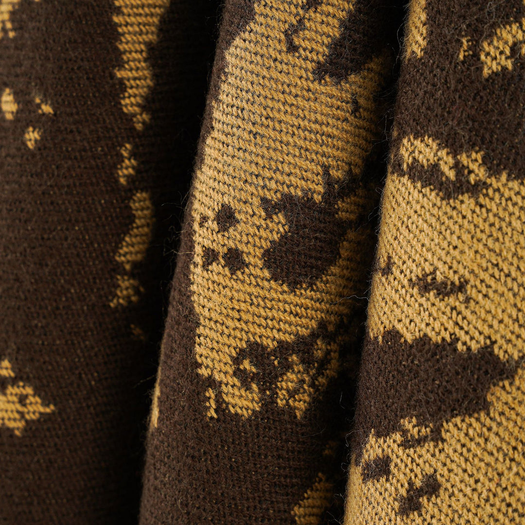 Damen Multifunktionaler Jacquard-Wickelcape mit Zickzack-Bordüre Echo Archiv