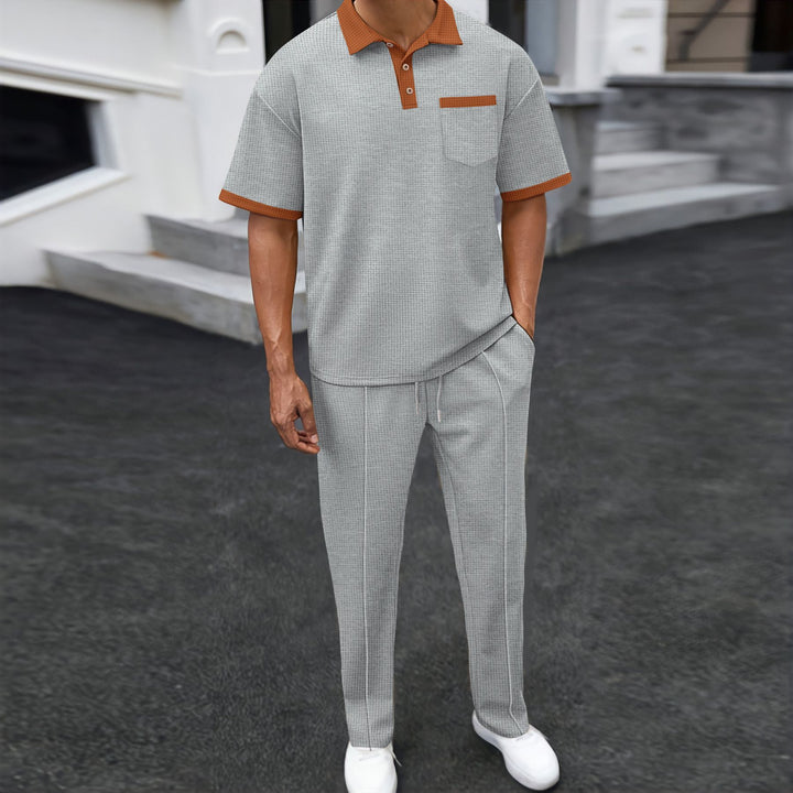 Herren lässiges Poloshirt und gemütliche Jogginghose Set Echoarchiv