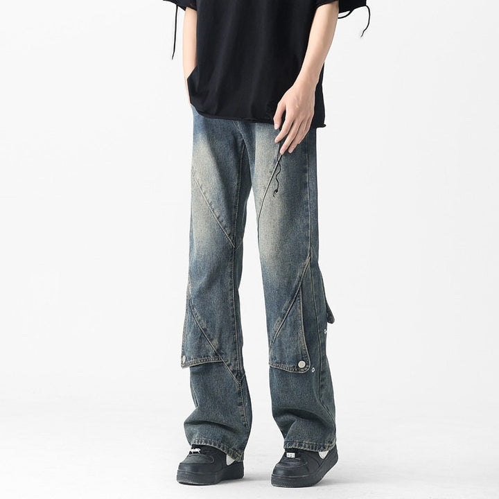 Herren Modische Baggy Jeans mit innovativen Nähten Echoarchiv