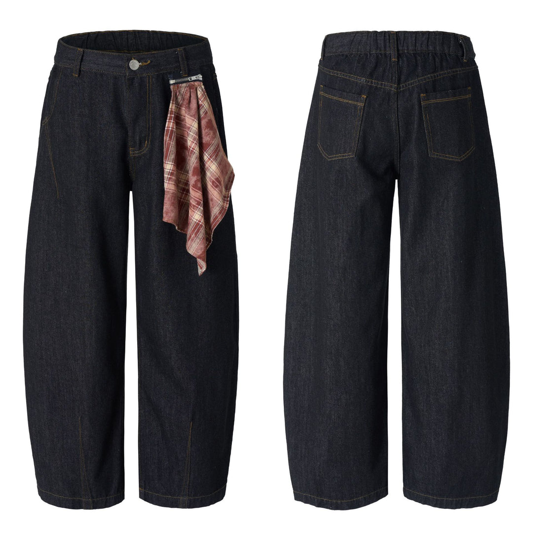 Damen Extraweite Palazzo-Jeans aus schwerem Denim mit bodenlangem weitem Bein Echo Archiv