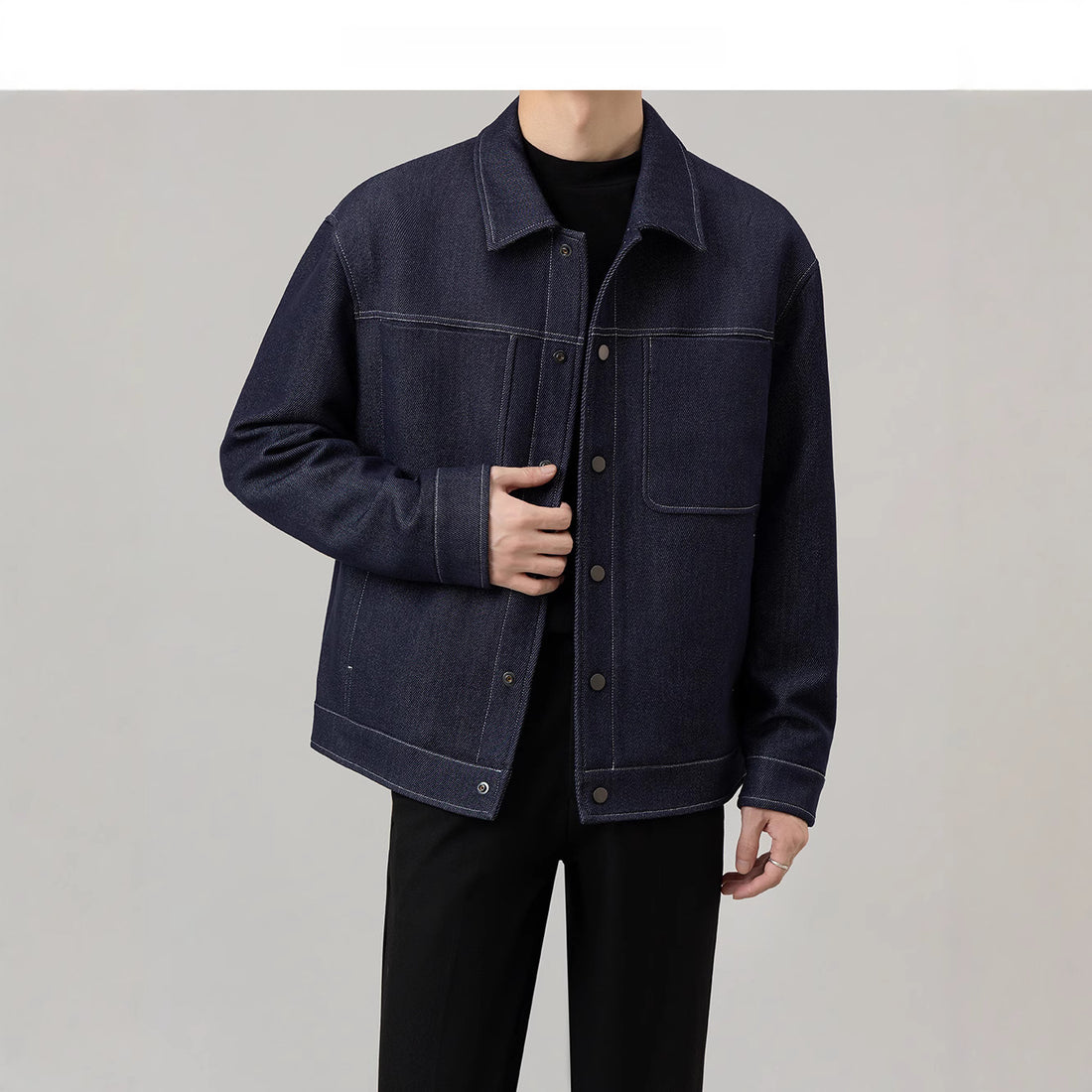 Herren lässige Denim-Jacke mit klassischem Schnitt und praktischen Taschen – Denvaro