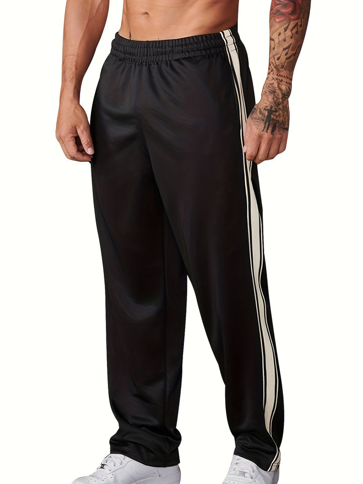 Herren Sportliche Trainingshose mit seitlichem Tape-Streifen und elastischem Bund Echoarchiv