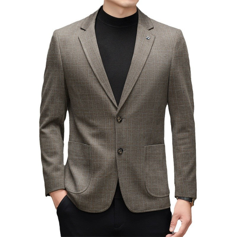 Herren eleganter Blazer mit feinem Karomuster und hochwertiger Verarbeitung Echoarchiv