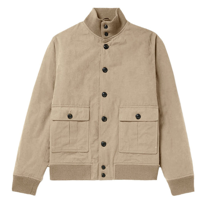Herren elegante Wildlederjacke mit praktischem Kragen und aufgesetzten Taschen Echoarchiv