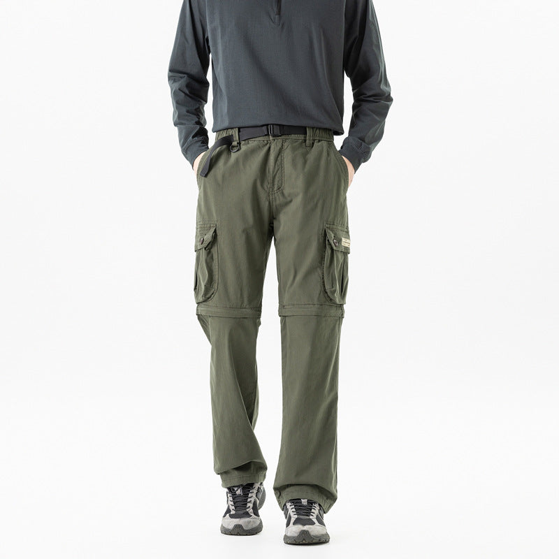 Herren Abnehmbare Cargo-Zip-Hose mit Reißverschluss-Bein, Multifachtaschen und integriertem Gürtel Echo Archiv