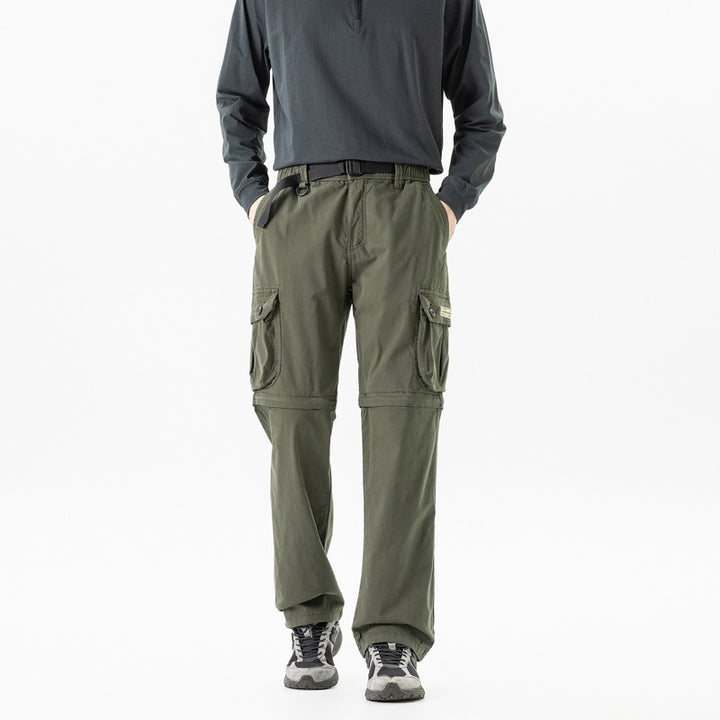 Herren Abnehmbare Cargo-Zip-Hose mit Reißverschluss-Bein, Multifachtaschen und integriertem Gürtel Echo Archiv