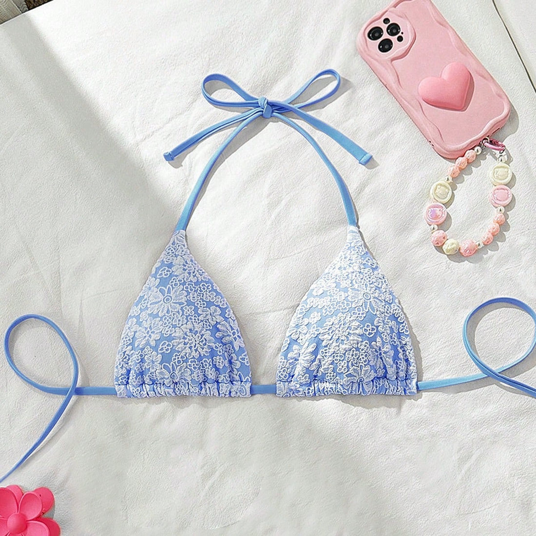 Damen Blumendekorierter Triangel-Bikini – Maréssa