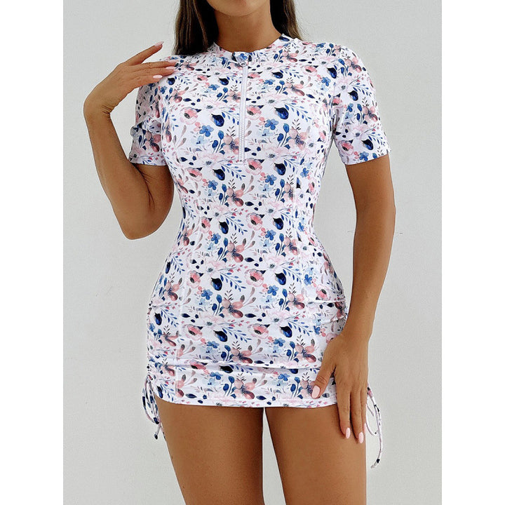Damen Surfanzug mit stylischem Blumenmuster und kurzem Arm Echo Archiv
