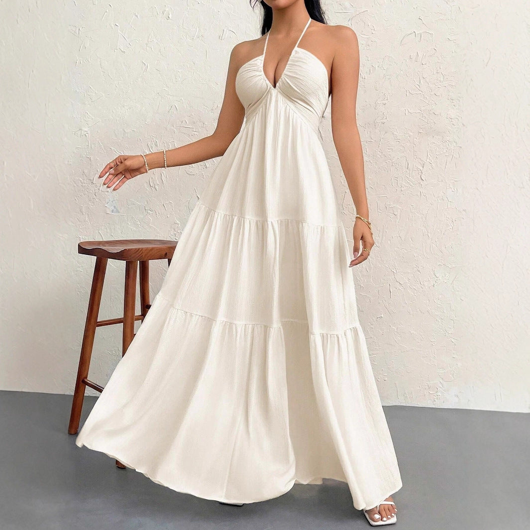 Damen Maxikleid mit schulterfreiem Design und Faltenwurf Echo Archiv