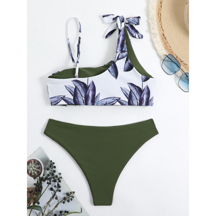 Damen Triangel-Bikini mit modischem Floral-Muster und einseitigem Träger Echo Archiv