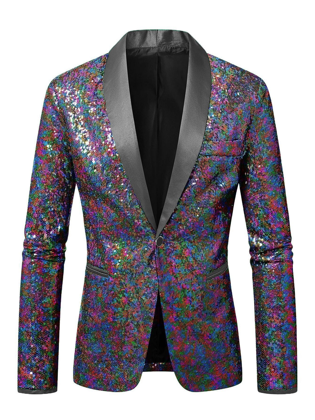 Herren Funkelnder Paillettenblazer mit modernem Schnitt – Tianoro