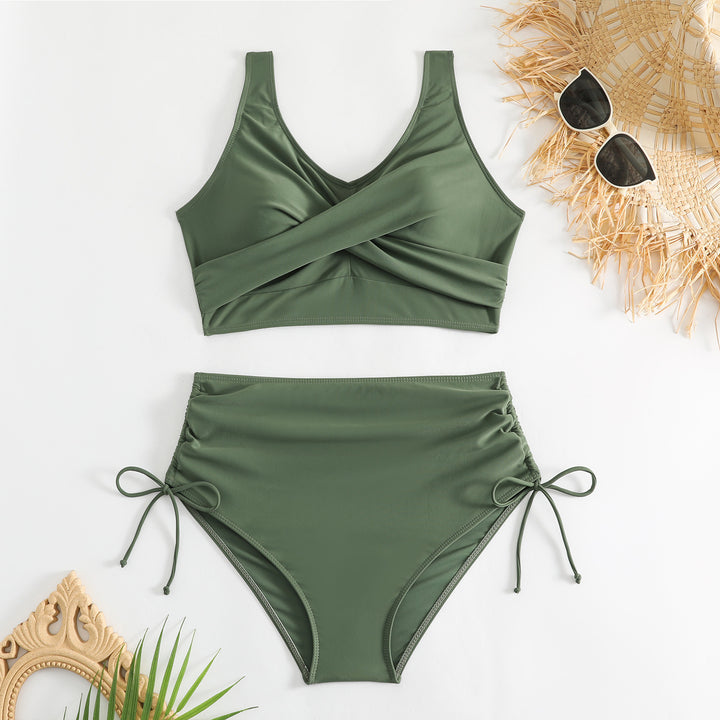 Damen Bikini-Set mit schickem Wickeloberteil und hoch taillierten Höschen Echo Archiv