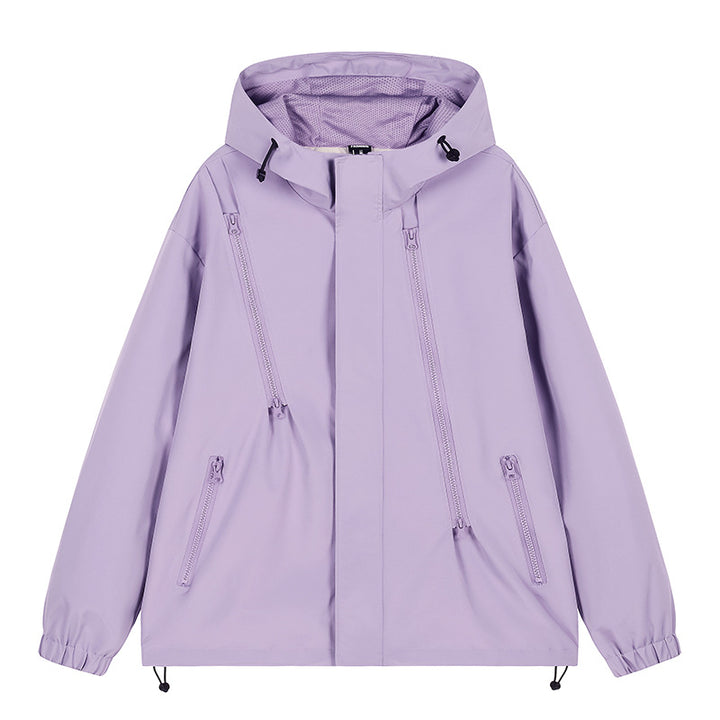 Herren nan technische Kapuzenjacke mit wasserabweisendem Softshell, schrägen Reißverschlusstaschen und verstellbarem Saum Echo Archiv
