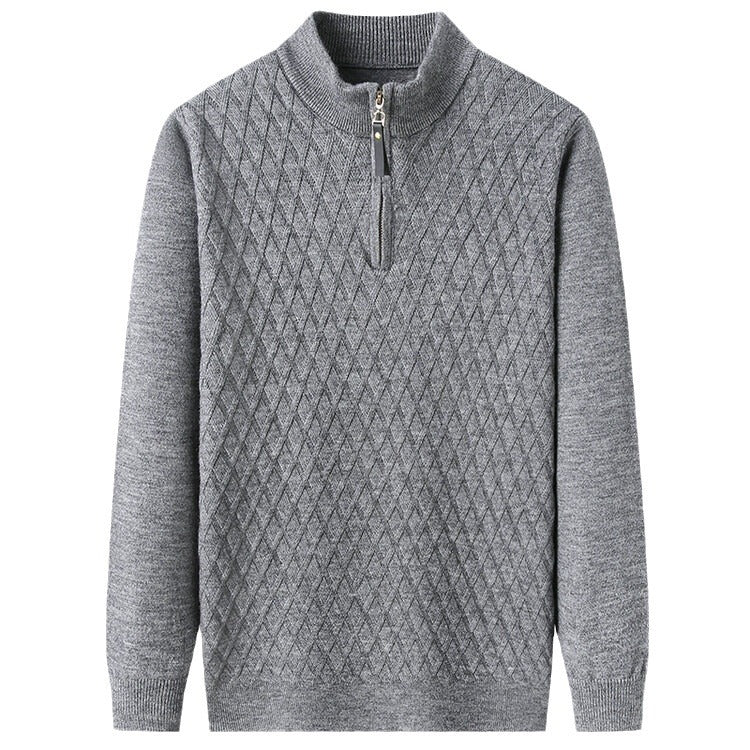 Herren Strickpullover mit Stehkragen und Reißverschluss Echoarchiv