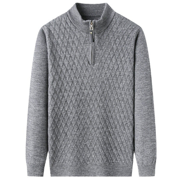 Herren Strickpullover mit Stehkragen und Reißverschluss Echoarchiv