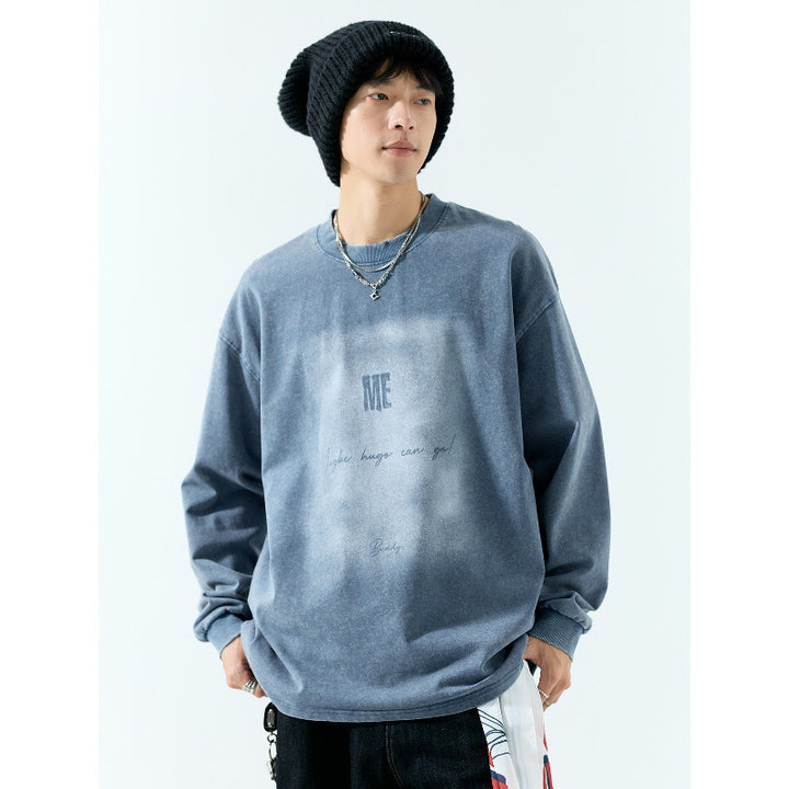 Herren Oversize Vintage-Sweatshirt mit Pigmentfärbung Echoarchiv