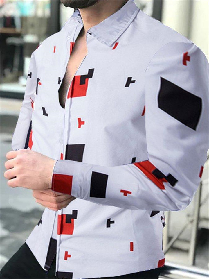 Herren Hemd mit modernem geometrischem Muster Echoarchiv
