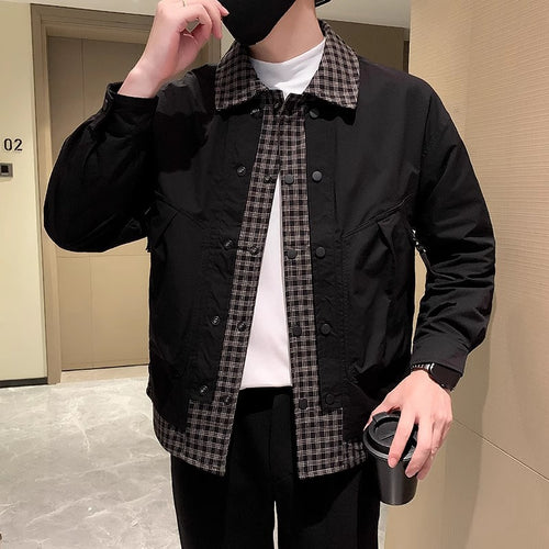 Herren Modische Utility Jacke mit hochschließendem Kragen Echoarchiv
