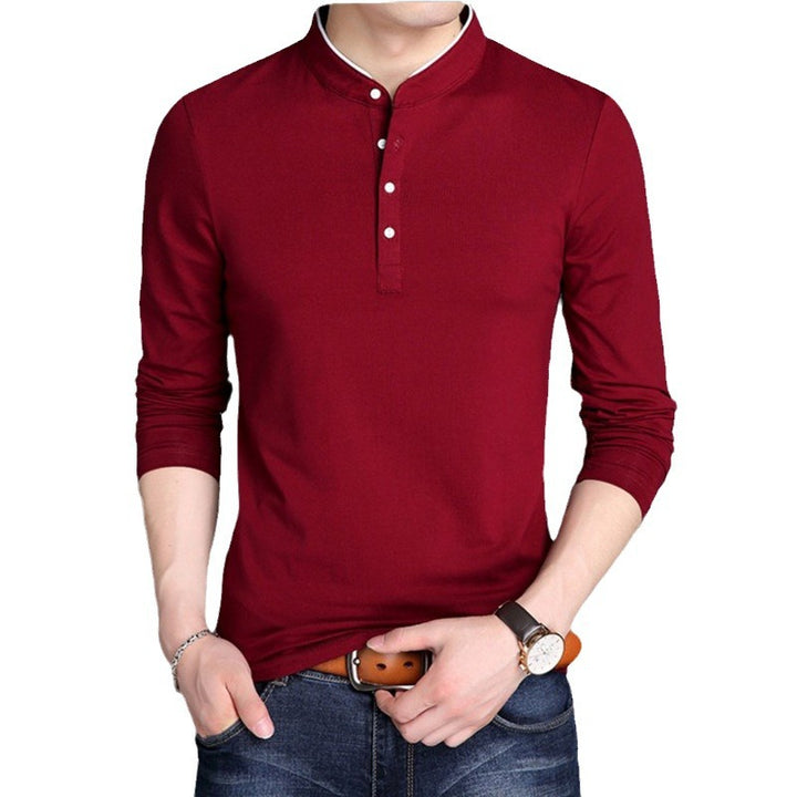 Herren Langarm-Henley-Shirt mit modernem Schnitt und hochwertiger Baumwolle Echoarchiv