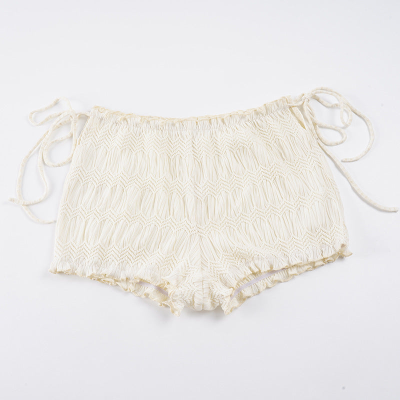 Damen luftige Shorts mit elastischem Bund und Bindeakzenten Echo Archiv