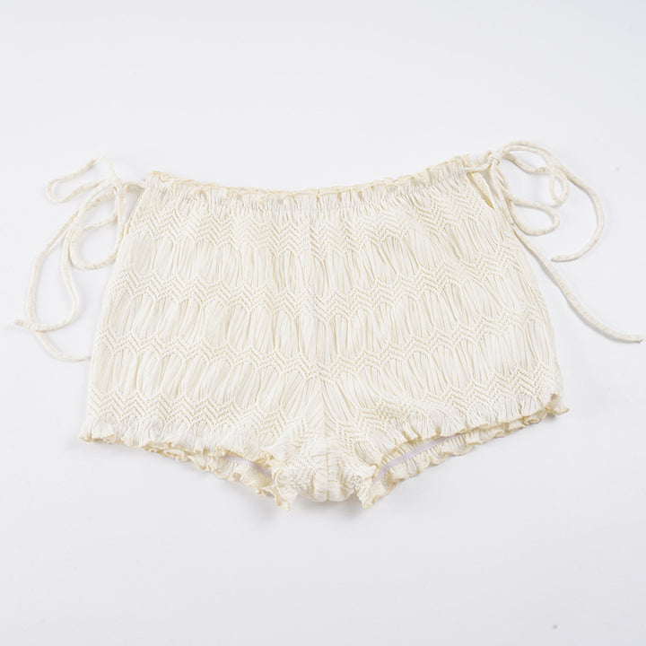 Damen luftige Shorts mit elastischem Bund und Bindeakzenten Echo Archiv