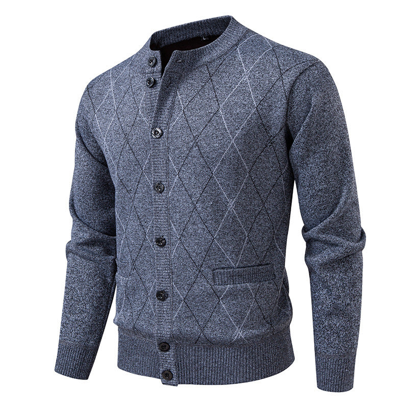 Herren Strickjacke mit modernem Rautenmuster Echoarchiv