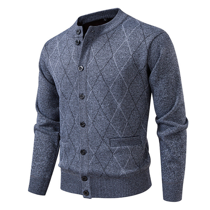 Herren Strickjacke mit modernem Rautenmuster Echoarchiv