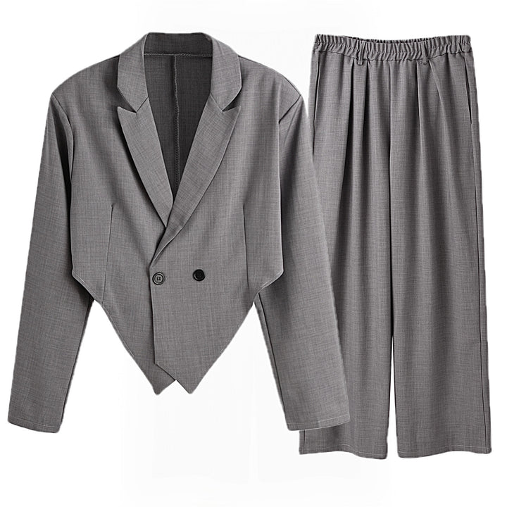 Damen nan Business-Set mit asymmetrischem Drapé-Blazer und Bundfaltenhose mit Gummibund Echo Archiv
