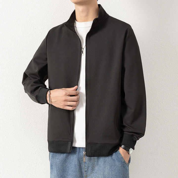 Herren Minimalistische Zip‑Blousonjacke aus technischem Stretchmaterial mit Stehkragen Echo Archiv