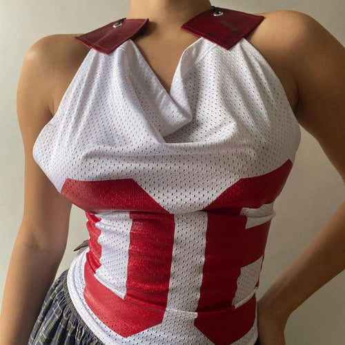 Damen Sportliches Netzoberteil mit asymmetrischem Design und dekorativen Schnürungen Echo Archiv