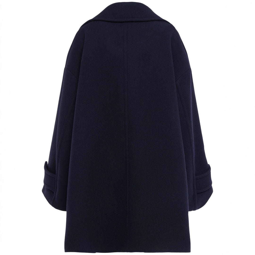 Damen Oversize-Cape-Mantel mit Doppelreiher und weitem Revers Echoarchiv